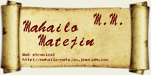 Mahailo Matejin vizit kartica